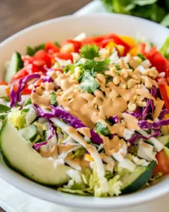 Thai Salad with Peanut Coconut Dressing
