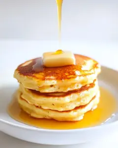 Cornbread Pancakes With Honey Butter Syrup