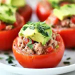 Tuna and Avocado Stuffed Tomatoes
