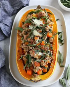 Turkey Stuffed Butternut Squash