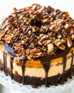 Turtle Brownie Cheesecake