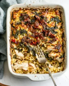 Tuscan Chicken Orzo Bake