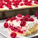 Vanilla Raspberry Sheet Cake