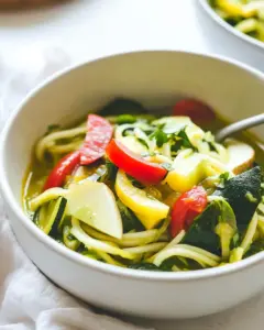 Vegan Green Coconut Curry Bowls With Zucchini Noodles