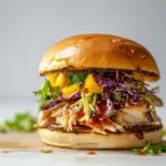 BBQ Chicken Sandwiches with Mango Slaw