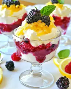 Yogurt Parfaits With Lemon and Berry Sauce